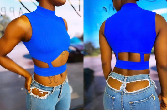 ONE SIZE FITS ALL RIBBED CROP TOPS