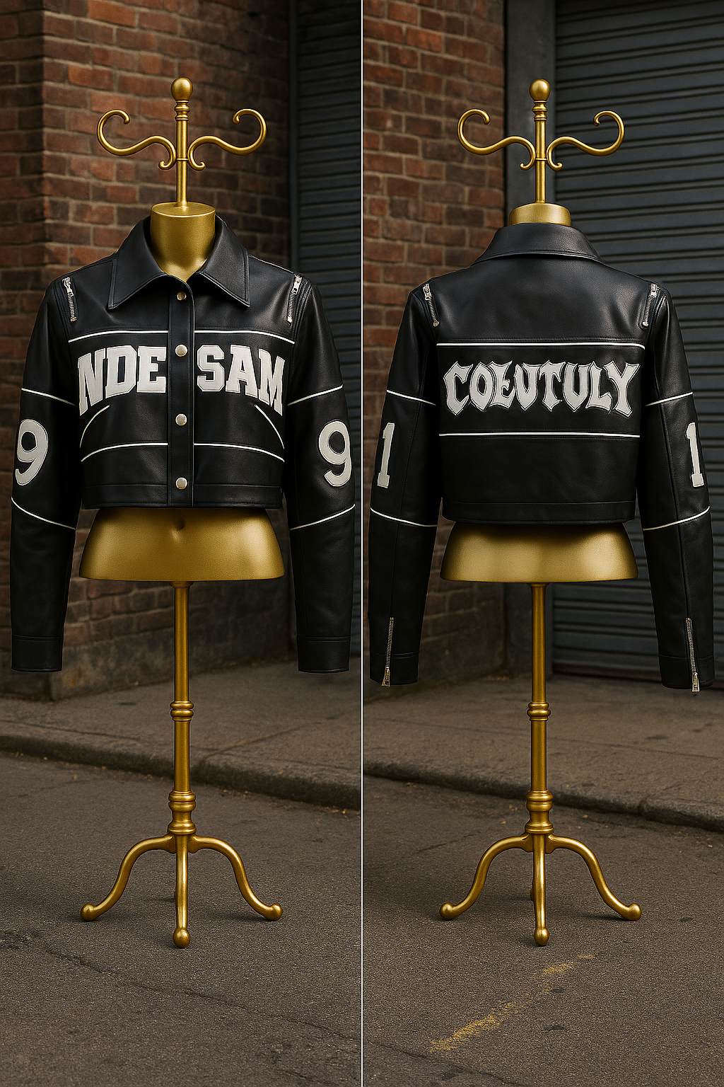 NEW GENES WOMEN LEATHER CROP JACKET