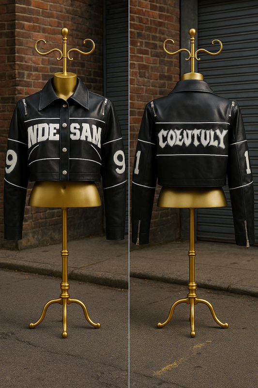 NEW GENES WOMEN LEATHER CROP JACKET