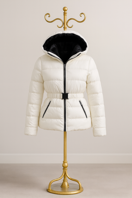 PUFFER COAT WITH WAIST BELT
